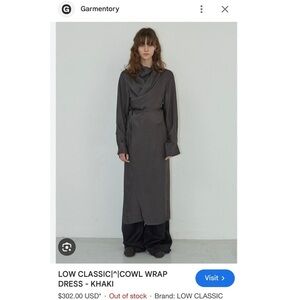 Rare Unique LOW CLASSIC Women’s black cowl wrap dress size S